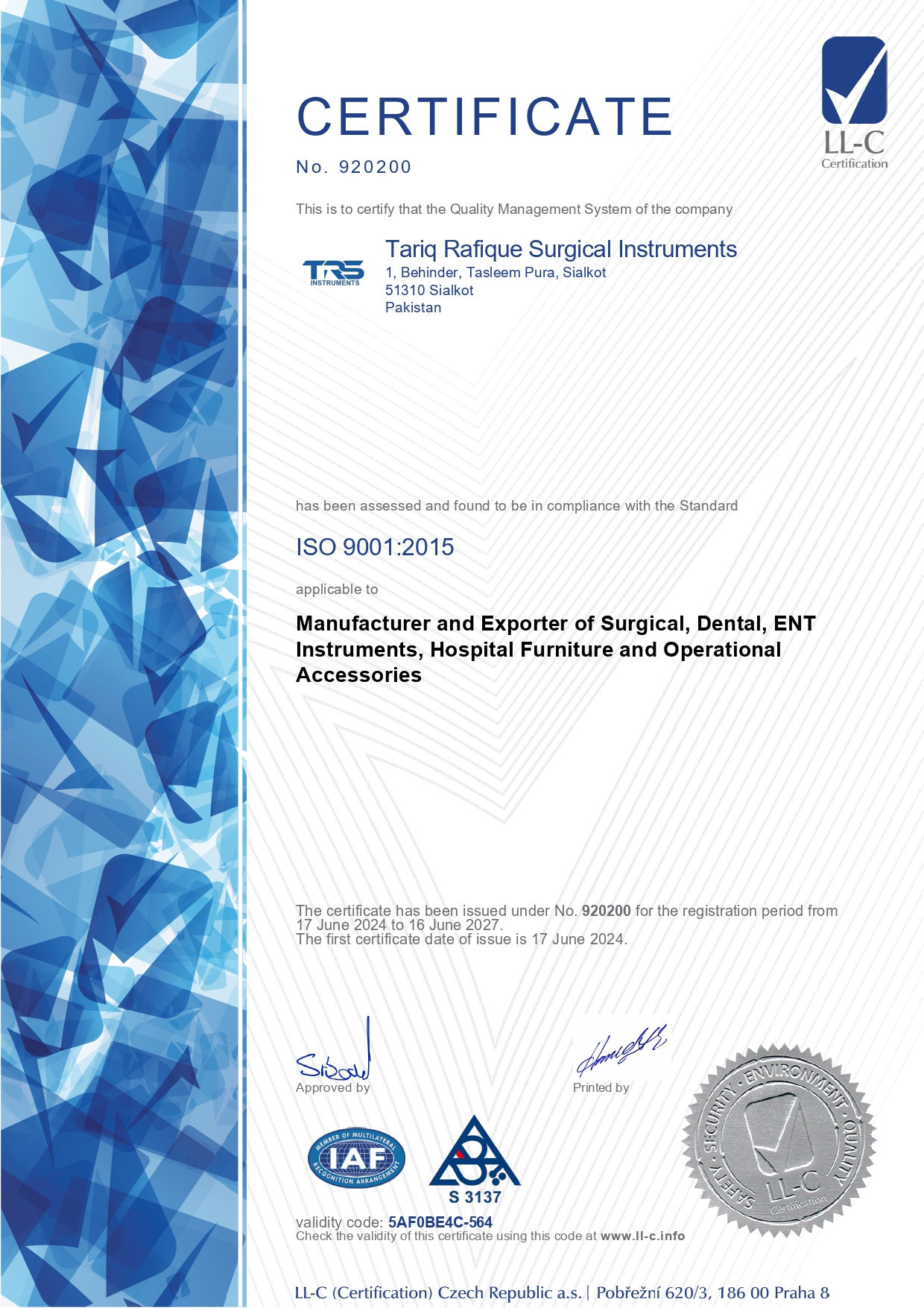 Tariq Rafique Surgical Instruments - ISO 9001_page-0001